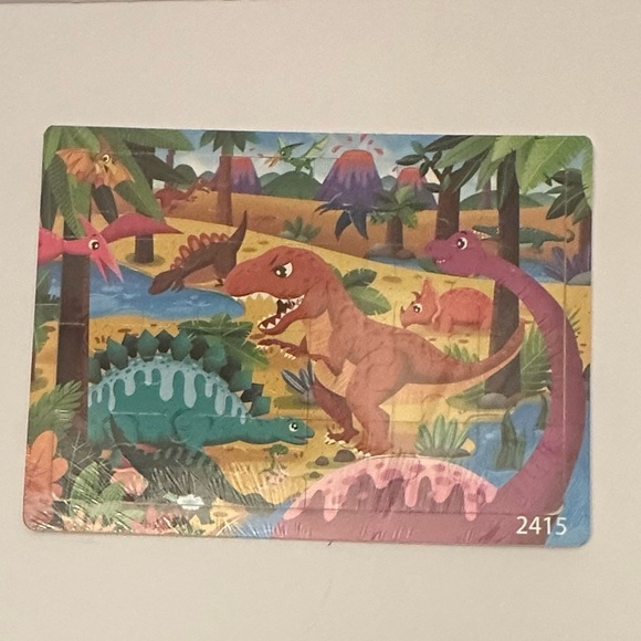 Colorful Kids Puzzle Set - Construction & Dinosaur Themes - Picture 5 of 6